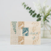 Elegante Peacocks-Tischnummer Postkarte (Stehend Vorderseite)