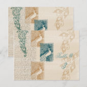 Elegante Peacocks-Tischnummer Postkarte (Vorne/Hinten)