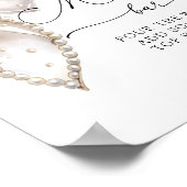 Elegante Pearl Bow Baby Shower Mama-osa Bar Poster (Ecke)