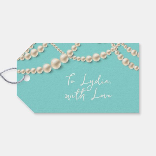 Elegante Pearl-Geschenkmarke - "To (Name), With Li Geschenkanhänger (Rückseite Horizontal)