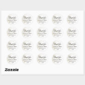 Elegante Pearl Gold Script Hochzeit Romantische Pe Runder Aufkleber (Blatt)