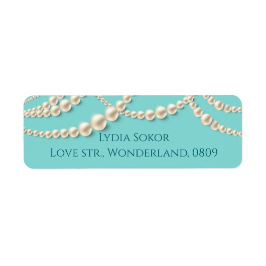 Elegante Pearl Return Address Label (Vorne)