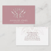 Elegante Pearl Rose Gold Glitzer Lotus Blume Visitenkarte (Vorne/Hinten)