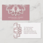 Elegante Pearl Rose Lotus Blume Visitenkarte (Vorne/Hinten)