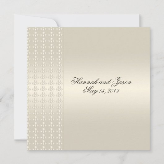 Elegante Pearl Satin Einladungen (Vorderseite)