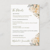 Elegante Pearl White und Elvory Rose Wedding Begleitkarte (Vorderseite)