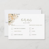 Elegante Pearl White und Elvory Rose Wedding RSVP Karte (Vorderseite)