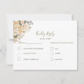 Elegante Pearl White und Elvory Rose Wedding RSVP Karte (Vorderseite)