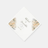 Elegante Pearl White und Elvory Rose Wedding Serviette (Ecke)