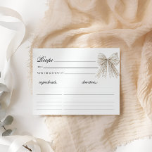 Elegante Pearls Bow Minimalistische Rezept-Karte