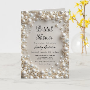 Elegante Pearls Bridal Dusche Einladung