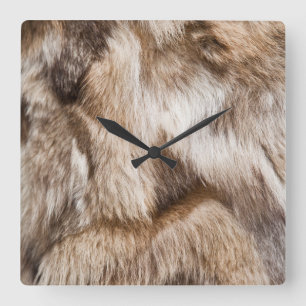 Elegante Pelzstruktur Quadratische Wanduhr