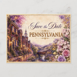 Elegante Pennsylvania Save-the-Date-Hochzeits-Einl Postkarte