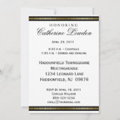 Elegante Pensionierung Party Einladung Red Gold &  (Rückseite)