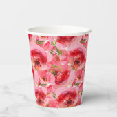 Elegante Peonies Baby Shower Pappbecher (Rückseite)