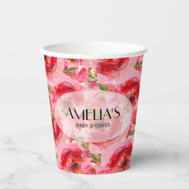 Elegante Peonies Baby Shower Pappbecher
