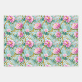 Elegante Peonies Blumengeschenk Geschenkpapier Set (Vorderseite)