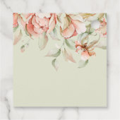 Elegante Peonies Blumengrün Babydusche Geschenkanhänger (Rückseite)