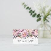 Elegante Peonies Business Card Visitenkarte (Stehend Vorderseite)