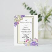 Elegante Peonies Floral 50 Jahre Einladung (Stehend Vorderseite)