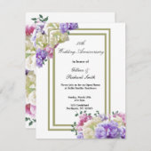 Elegante Peonies Floral 50 Jahre Einladung (Vorne/Hinten)