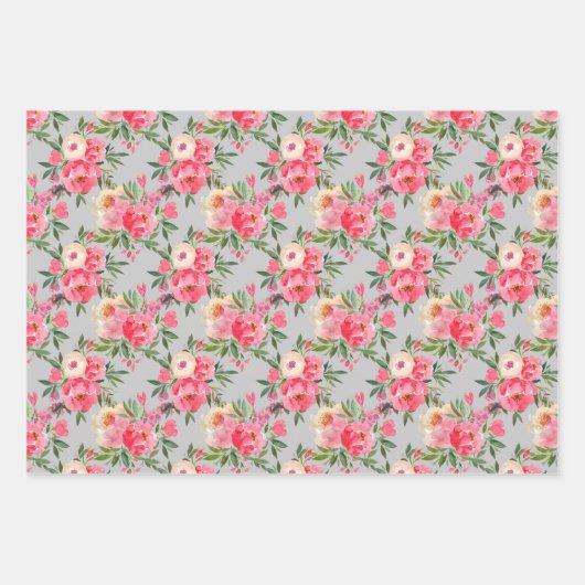Elegante Peonies Geschenkpapier Set (Vorderseite 2)