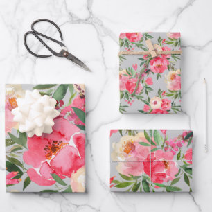 Elegante Peonies Geschenkpapier Set