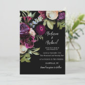 Elegante Peonies Hochzeit Einladung (Stehend Vorderseite)