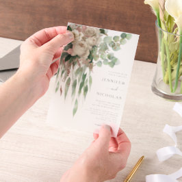 Elegante Peonies Hochzeit Pergament Einladungen