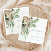 Elegante Peonies Hochzeit Serviette