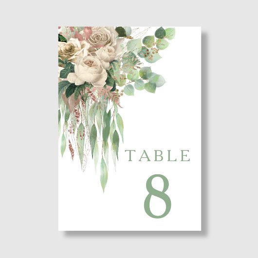 Elegante Peonies Hochzeit Tischnummer