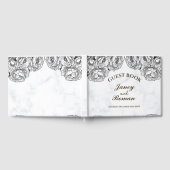 Elegante Peonies Moderne und minimalistische Hochz Gästebuch (Voll)