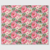 Elegante Peonies on Gray Geschenkpapier (Flach)