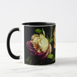 Elegante Peonies & Rose Kaffee Tasse