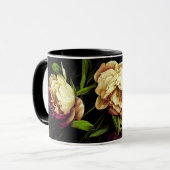 Elegante Peonies & Rose Kaffee Tasse (Vorderseite Links)