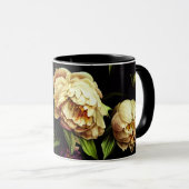 Elegante Peonies & Rose Kaffee Tasse (VorderseiteRechts)