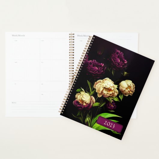 Elegante Peonies & Rose Spiral Bound Planer (Anzeige)