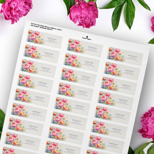 Elegante Peonies Rücksendeadresse