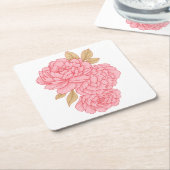 Elegante Peonies - sanft rosa Blumendarstellung Rechteckiger Pappuntersetzer (angewinkelt)