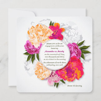 Elegante Peonies Verlobung Einladung