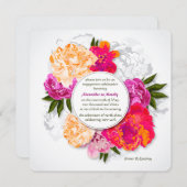 Elegante Peonies Verlobung Einladung (Vorne/Hinten)