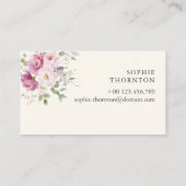 Elegante Peonies Visitenkarte (Rückseite)