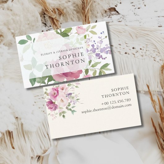 Elegante Peonies Visitenkarte