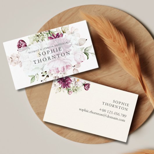 Elegante Peonies Visitenkarte