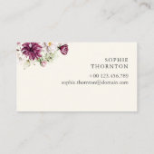 Elegante Peonies Visitenkarte (Rückseite)
