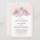 Elegante Peonies Watercolor | Hochzeit Einladung (Vorderseite)