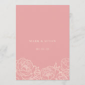 Elegante Peonies Wedding Seating Chart Card Karte (Rückseite)