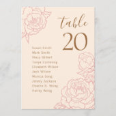 Elegante Peonies Wedding Seating Chart Card Karte (Vorderseite)