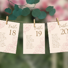Elegante Peonies Wedding Seating Chart Card Karte