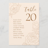 Elegante Peonies Wedding Seating Chart Card Karte (Vorderseite)